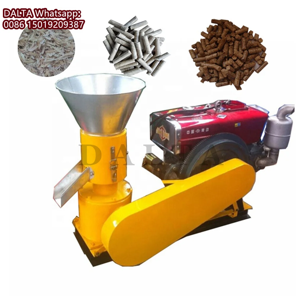 100-150KG/H Small Diesel Wood Fuel Pellet Machine Biomass Processing Equipment Wood Pellets Mill