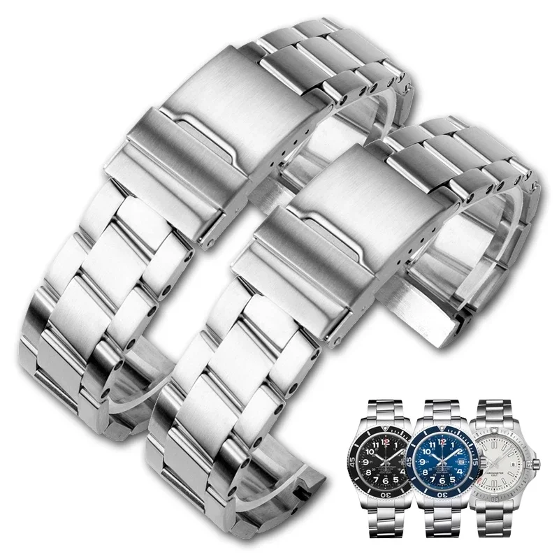 bracelet-de-montre-en-acier-inoxydable-pour-breitling-super-marine-interface-de-peripherie-avengers-outil-de-synchronisation-d'aviation-ceinture-en-acier-22mm