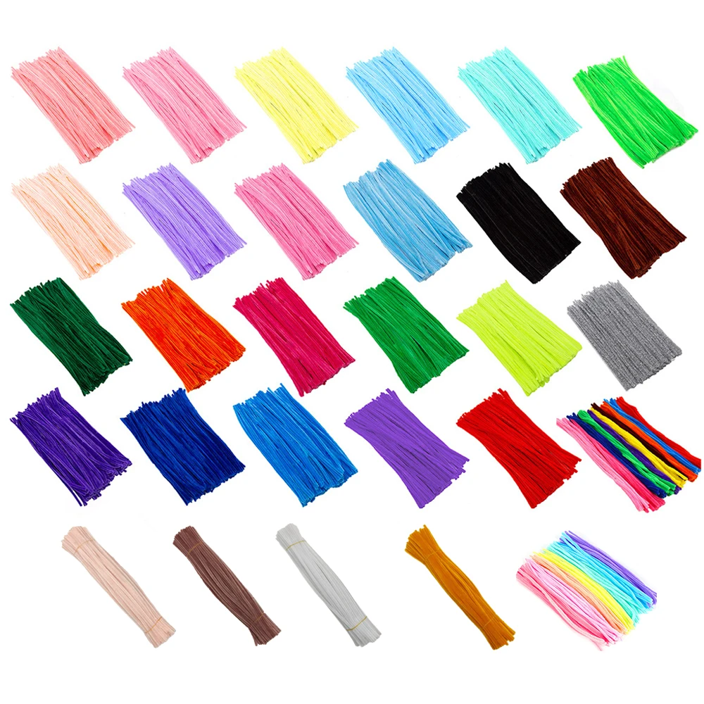 100pcs Pipe Cleaners Craft Colorful Chenille Stems Stick Cleaners DIY Arts Supplies Children Kids Educational Toys Handmade