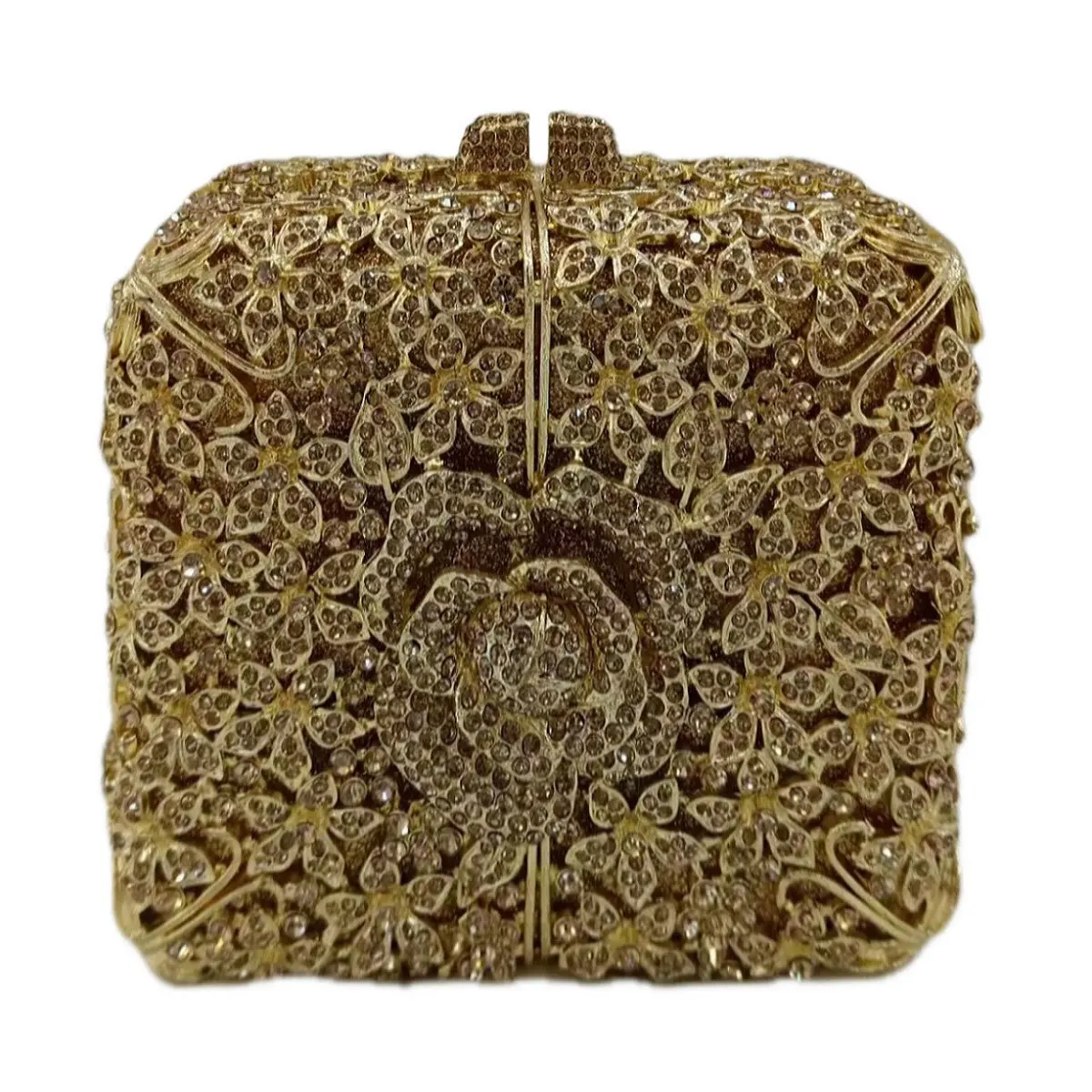 حقيبة كريستال جديدة على شكل زهرة الماس مجموعة عشاء حقيبة مأدبة حفلة جوفاء الماس مخلب حقيبة نسائية