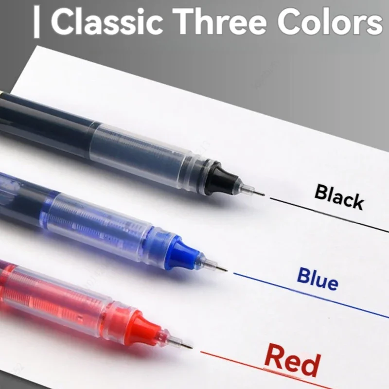 

6Pcs/set Quick-drying 0.5mm Roller Pen Black/Red/blue Colors Ink Straight Gel Pen School Exam Office Writing Gel Pen Stationery