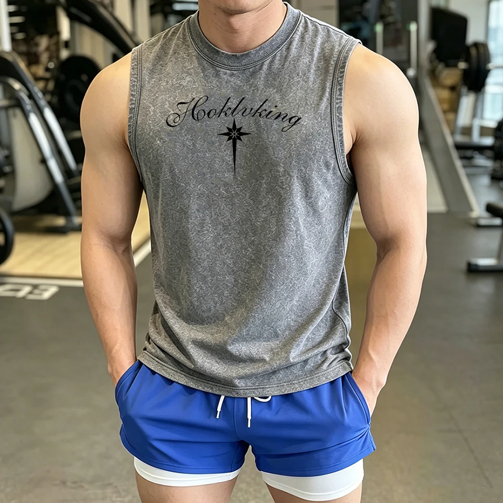 Men Washed Sleeveless Tank Top - Summer Short Set ulasan dan harga