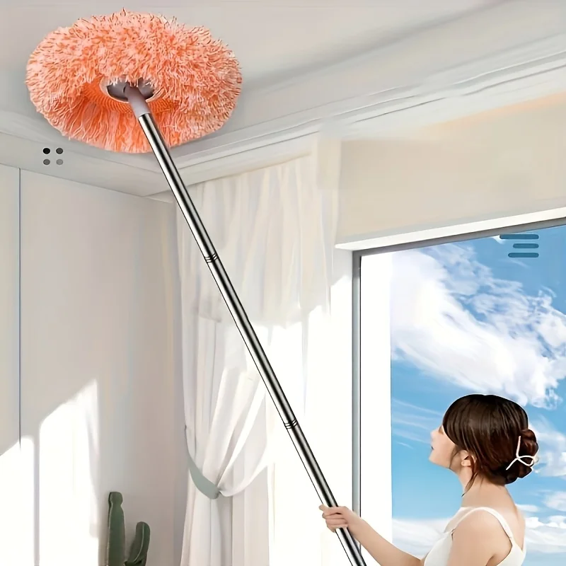 

2pc Ceiling Mop Dusting Mop Wet Dry Dual-Use Cleaning Mop for Ceiling Fans Air Conditioners Walls Tiles Glass Windows Cars