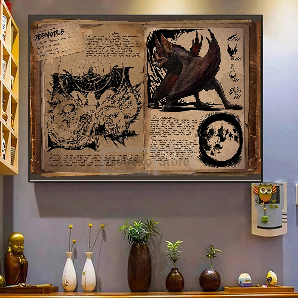 لعبة تابوت البقاء على قيد الحياة مخلوقات متطورة المشارك الكائنات البدائية الرجعية يطبع حائط لوح رسم الفن صور ديكور غرفة المنزل 3 #5