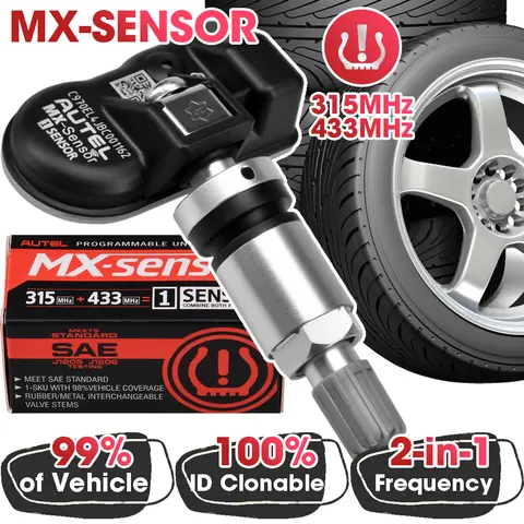 Autel MX Sensor 433 315MHZ TPMS Sensor Tire Repair Tools MaxiTPMS Pad Tire Pressure Monitor Programmable MX-Sensor
