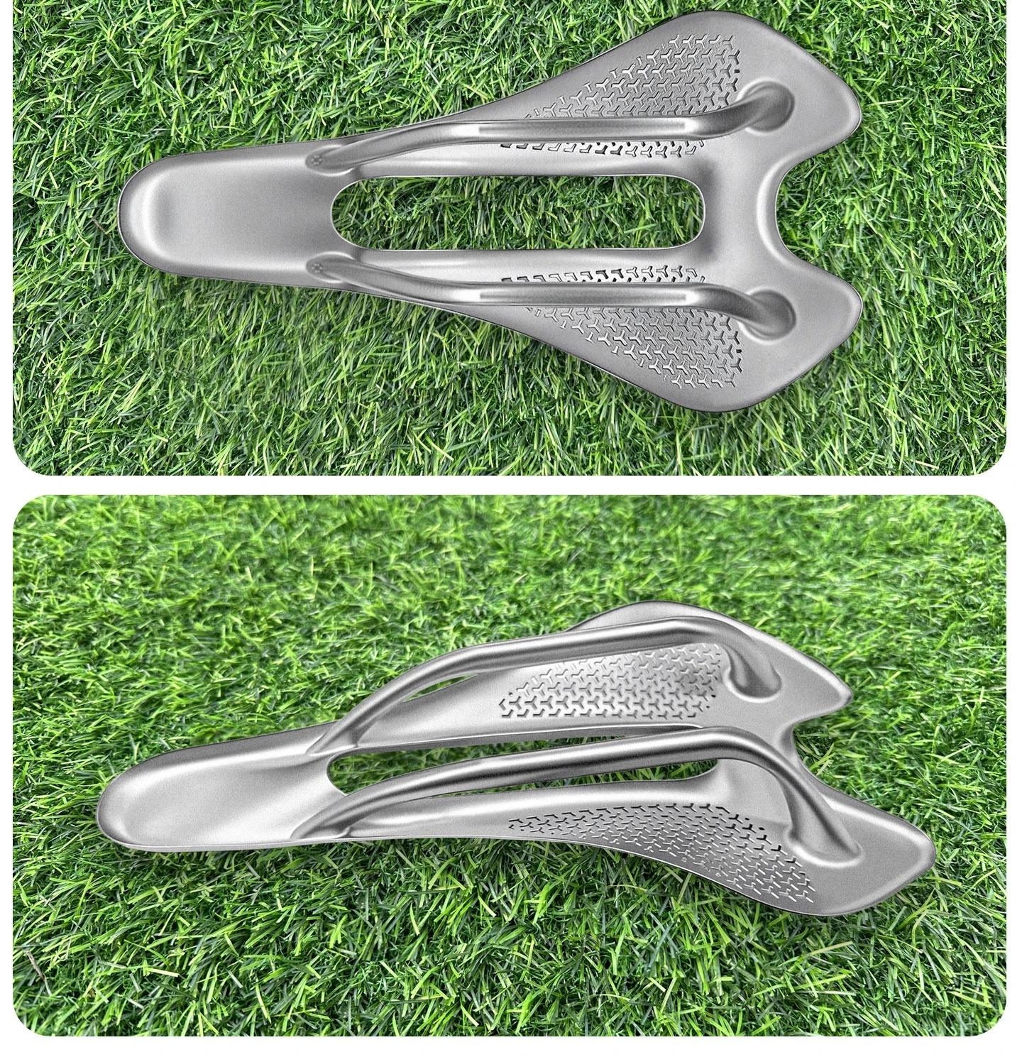 PLSELIS PS-3005 3D-gedruckter Titan-Fahrradsattel 80g Ultraleicht 7*9mm Schiene Atmungsaktiver Ergonomischer Rennradsitz 240*120mm – Detail 16