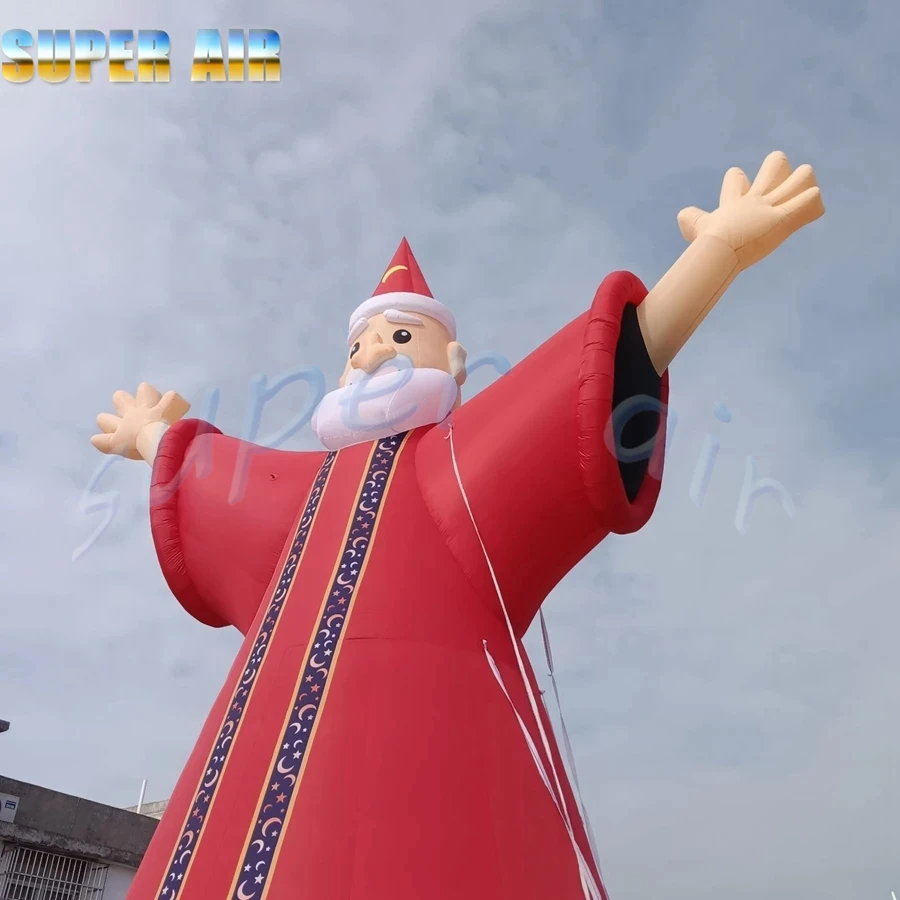 Giant smile Inflatable Santa Claus with fan for Christmas yard decoration festival party