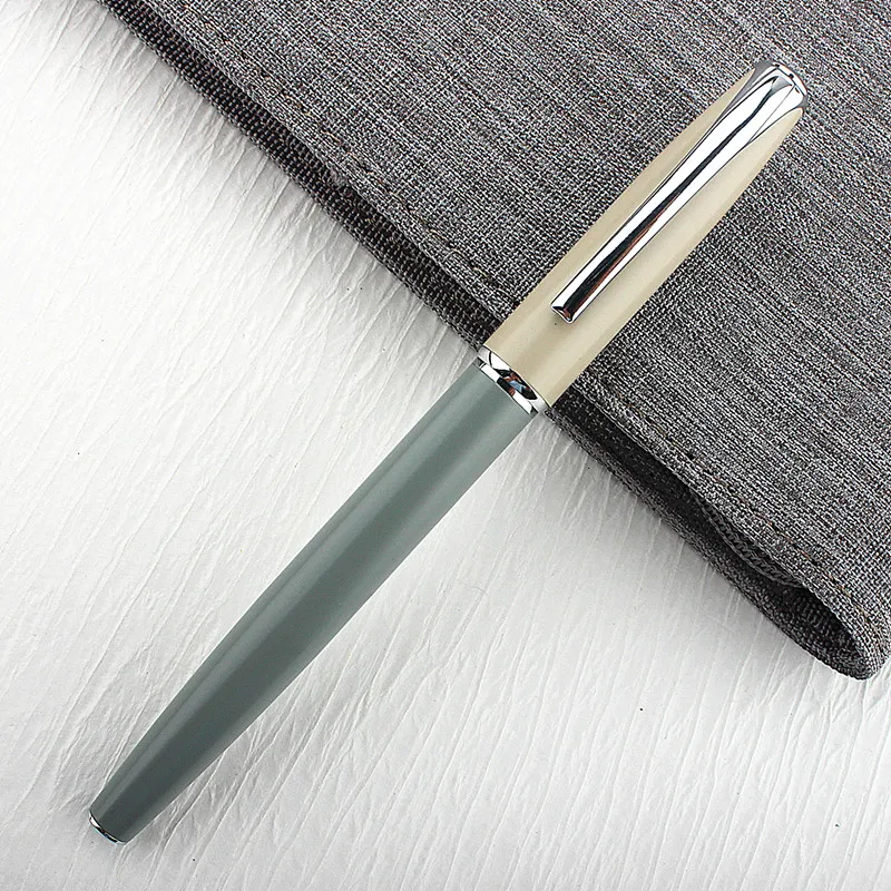 

1pc/Metal Fountain Pen 0.38mm /0.5mm Ink Pens Frosted Grey Converter Filler Business Office School Supplies Pen