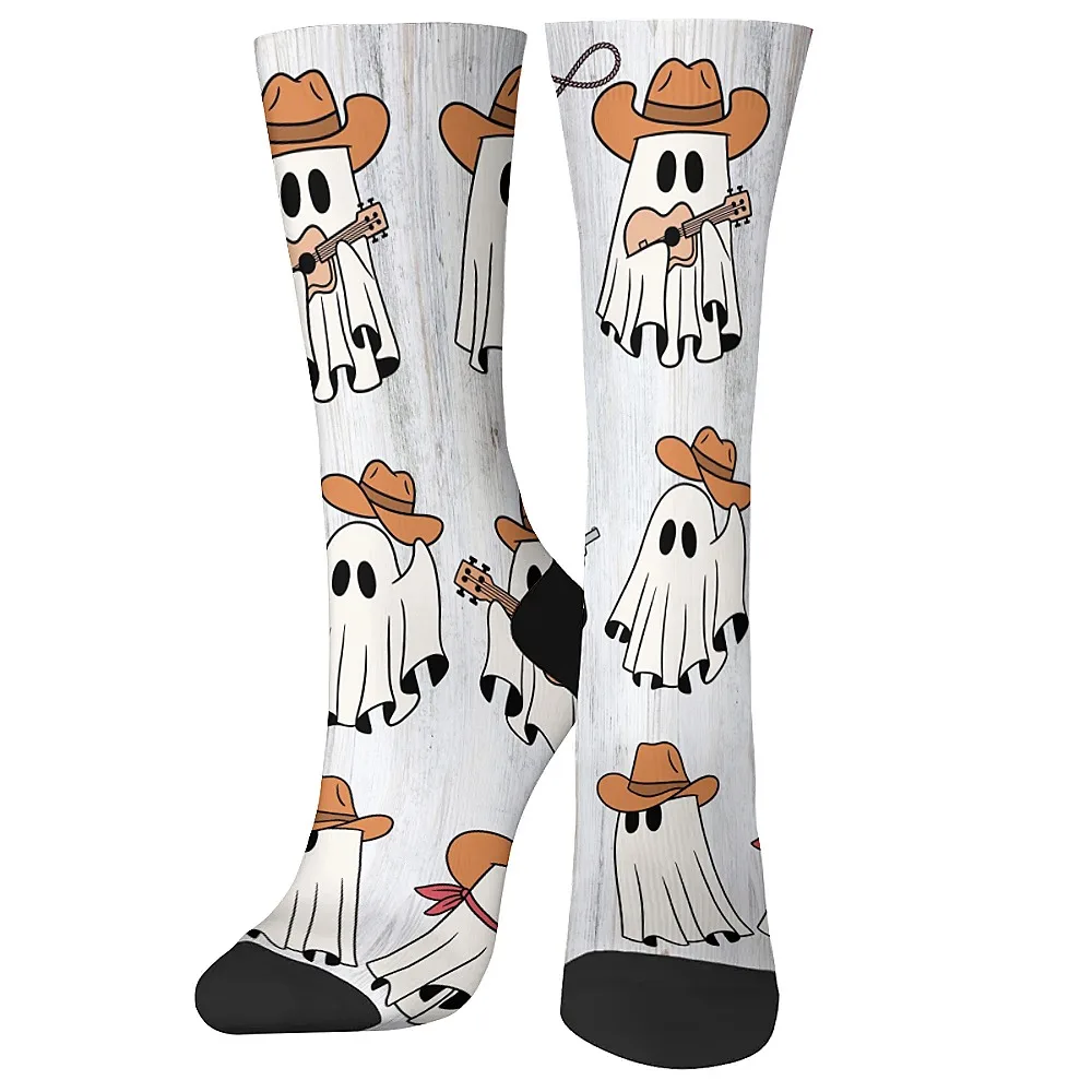 جوارب شبح فنية مطبوعة متعددة الاستخدامات للرجال، هدية مثالية عصرية ولطيفة ومتعددة الاستخدامات وقابلة للتنفس ودافئة