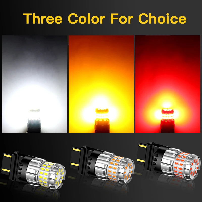 2PCS T25 3157 LED Turn Signal Light 3156 P27W Blub for Dodge Journey/Charger/Caliber, Yellow Indicator Blub Canbus No Error 12V - view 4