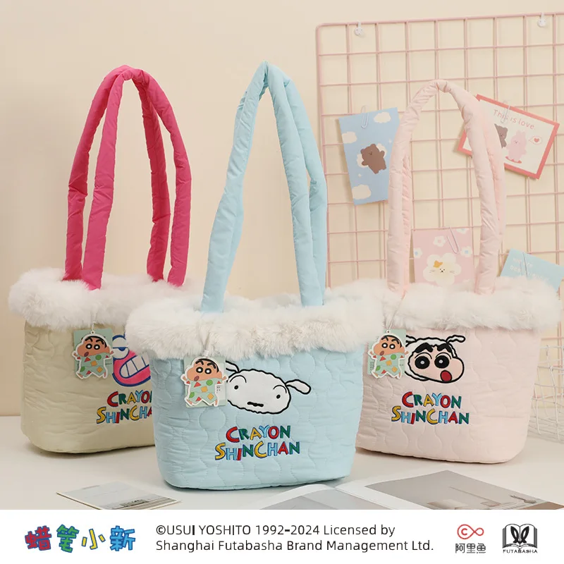 Winter Wachs Kreide Shin-chan Waniyama San Mädchen Nette Plüsch Eimer Tasche Anime Kawaii Große Kapazität Schulter Puppe Tasche Weihnachten geschenk