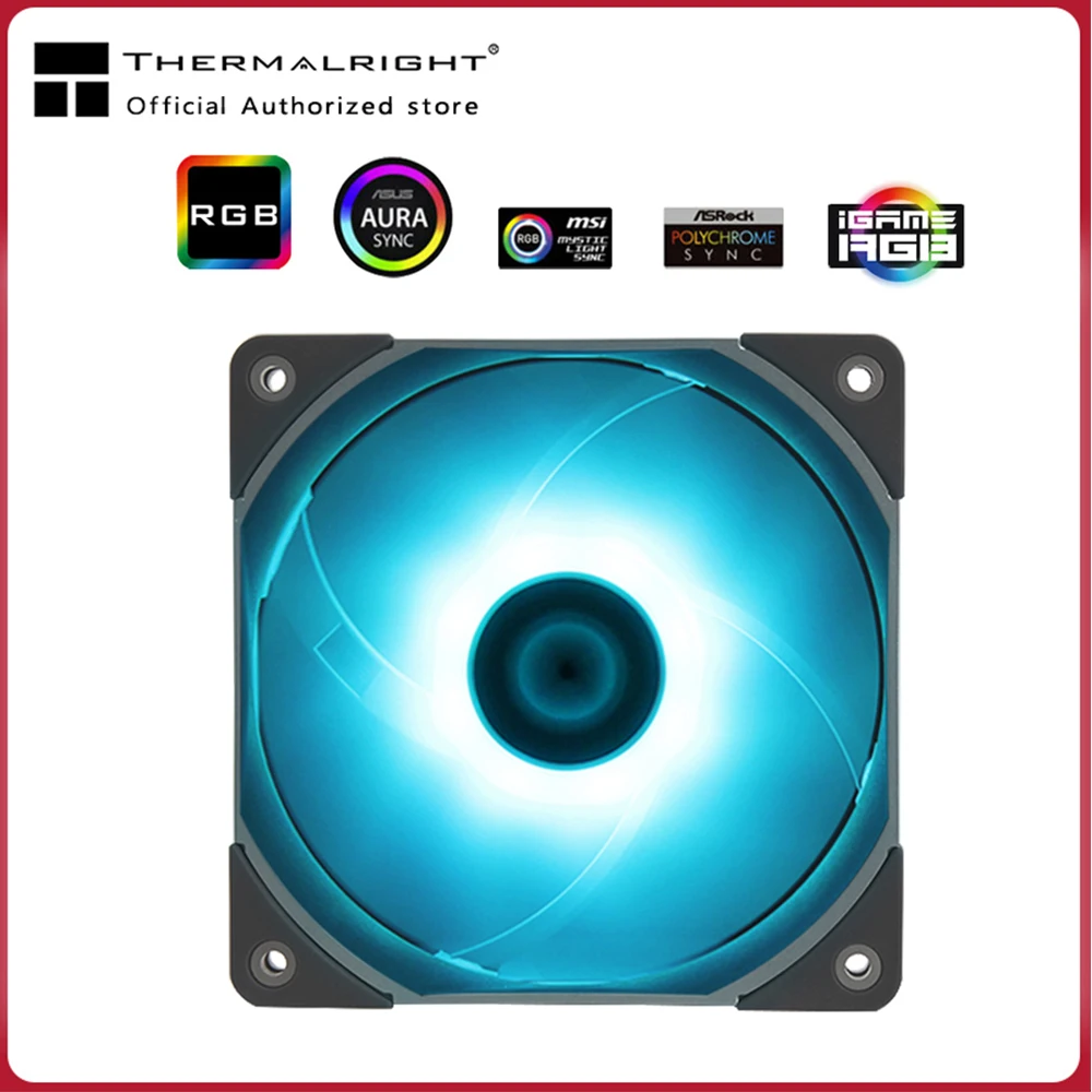 Thermalright TL-C12015L rgb pwm 12cm 4pin computador caso ventilador silencioso 24.1dba cpu ventilador de refrigeração 12v velocidade ajustar ventilador do radiador mais frio