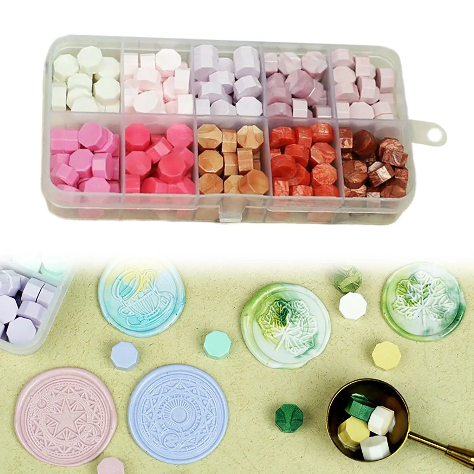 5x خرز، 200 قطعة من الخرز المتعدد، ختم رائع لرسائل الطوابع، دعوة الزفاف وختم بطاقات المعايدة #5