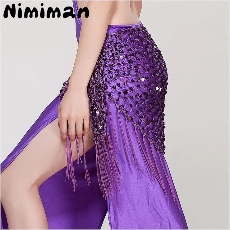 

Цепочка на талию для танца живота, 12-цветный треугольный длинный пояс с кисточками, пояс для танца живота, пояс для девочек, аксессуары для танцев, повседневная одежда