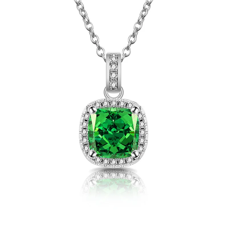 

Ожерелье из стерлингового серебра 925 пробы, разноцветное ожерелье с квадратным кулоном в форме ледяного цветка, подарок на день рождения, годовщину, свадьбу