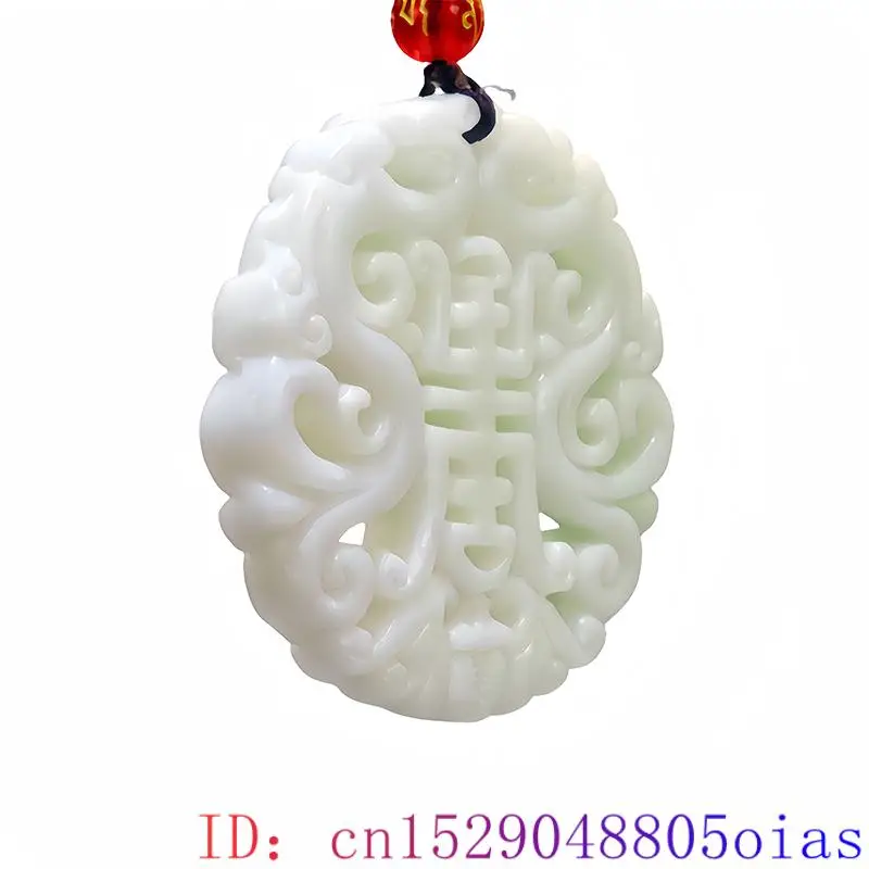 White Natural Real Jade Dragon Pendant Necklace Amulet Carved Jewelry Vintage Luxury Gifts for Women Men Accessories Talismans