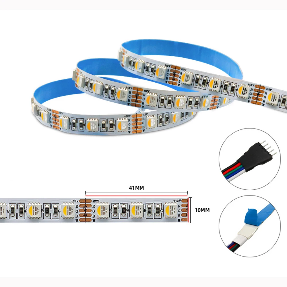 50m Bright RGBW RGBWW LED Strip 12v 24v 72leds/m 60 led/m 4 in 1 RGB+ Warm White RGB+White Strip Soft Flexible Tape