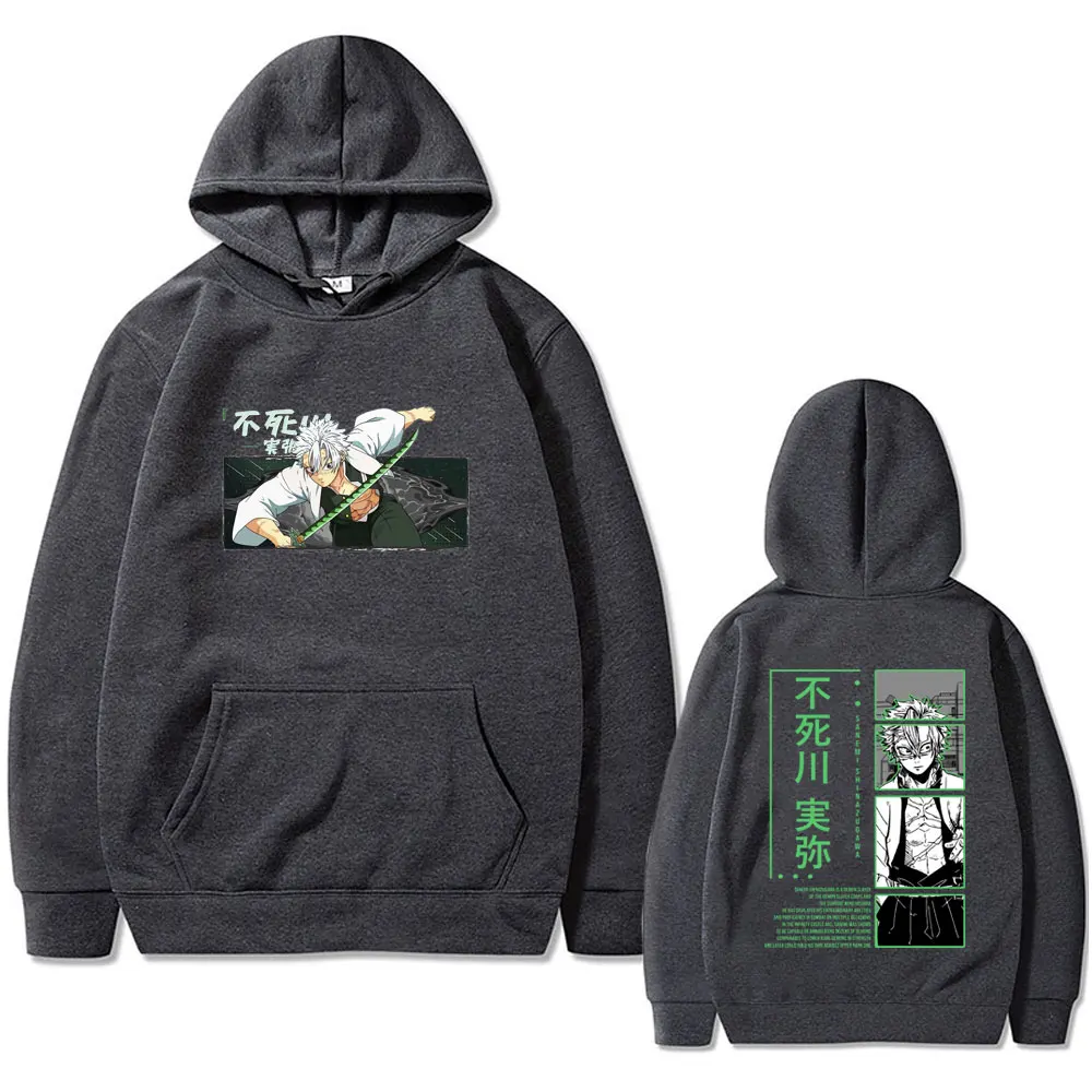 Anime Demon Slayer Shinazugawa Sanemi Graphic Hoodie Kimetsu No Yaiba Print Sweatshirt Male Fashion Casual Oversized Streetwear