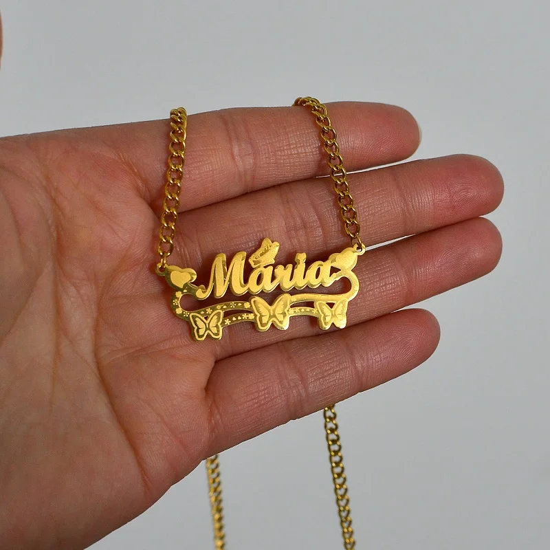 365 Personalized Multiple Styles Necklaces Stainless Steel Custom Nameplate Engraved Pendant Women Fashion Jewelry Birthday Gift