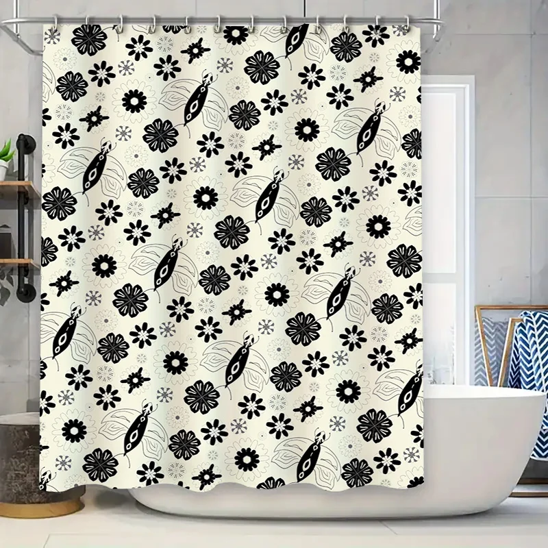 

Нежная занавеска для душа с цветочным принтом, лавандово-зеленый акварельный узор, декор для ванной комнаты, 3D водонепроницаемая ткань, современный домашний декор для