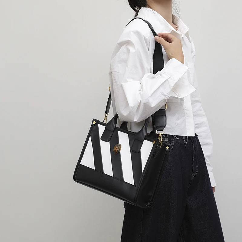 

Top Quality Women's Leather Tote Bag - Spacious Designer Handbag With Adjustable Strap & Vintage Metal Hardware