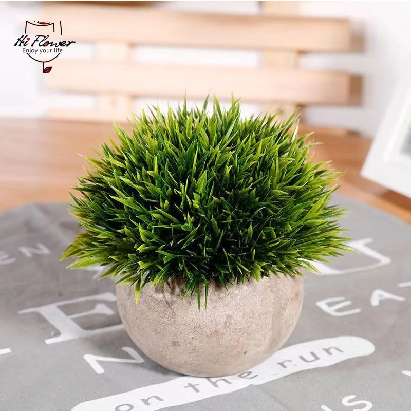 

2pcs Artificial Tree Pot Plants Green Bonsai Small Fake Flower Potted Ornaments for Home Hotel Garden Flowers Bathroom Decorate