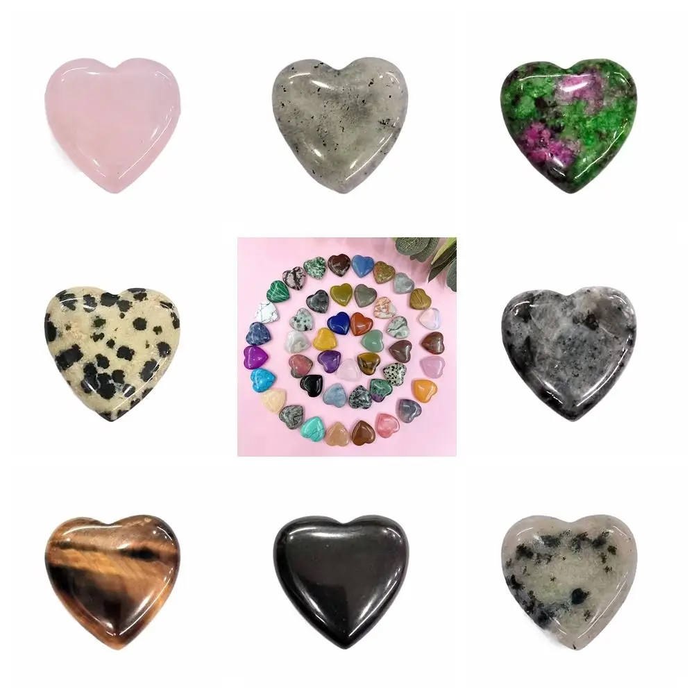 Gemstone Natural Crystal Stones Natural Crystal Heart-shaped Stone 20mm Non-porous Quartz Crystal Ornaments Tumbled Stones