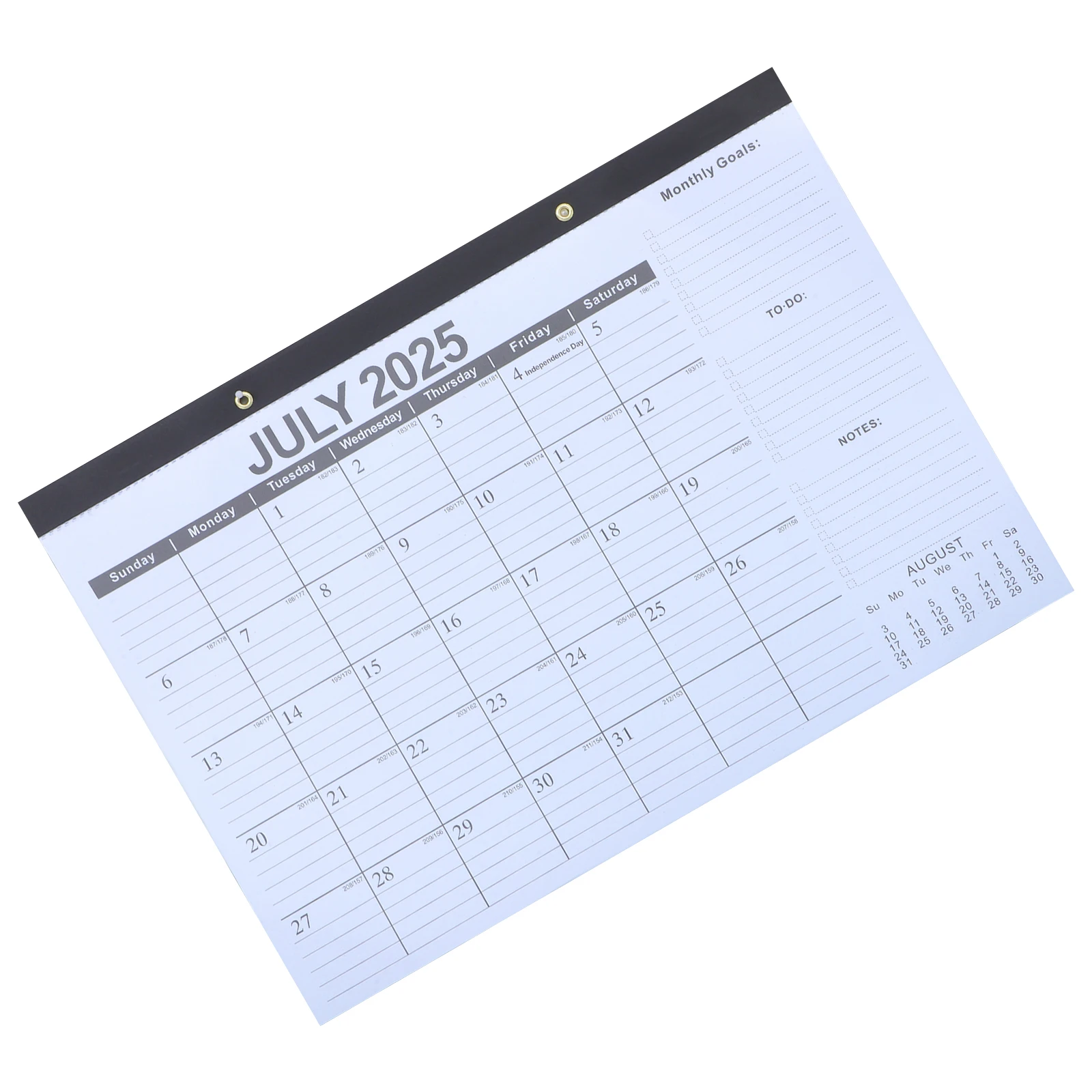 

Wall Hanging Calendar Planner Paper Decorative Black Large Weekly Monthly Office