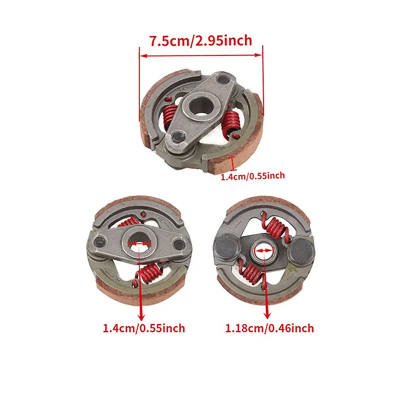 2 Stroke Air Cooled 47cc 49cc Aluminum Clutch Pads Springs Minimoto Pocket Bike Mini Dirt Bike Quad ATV Engine Clutch Assembly view 2