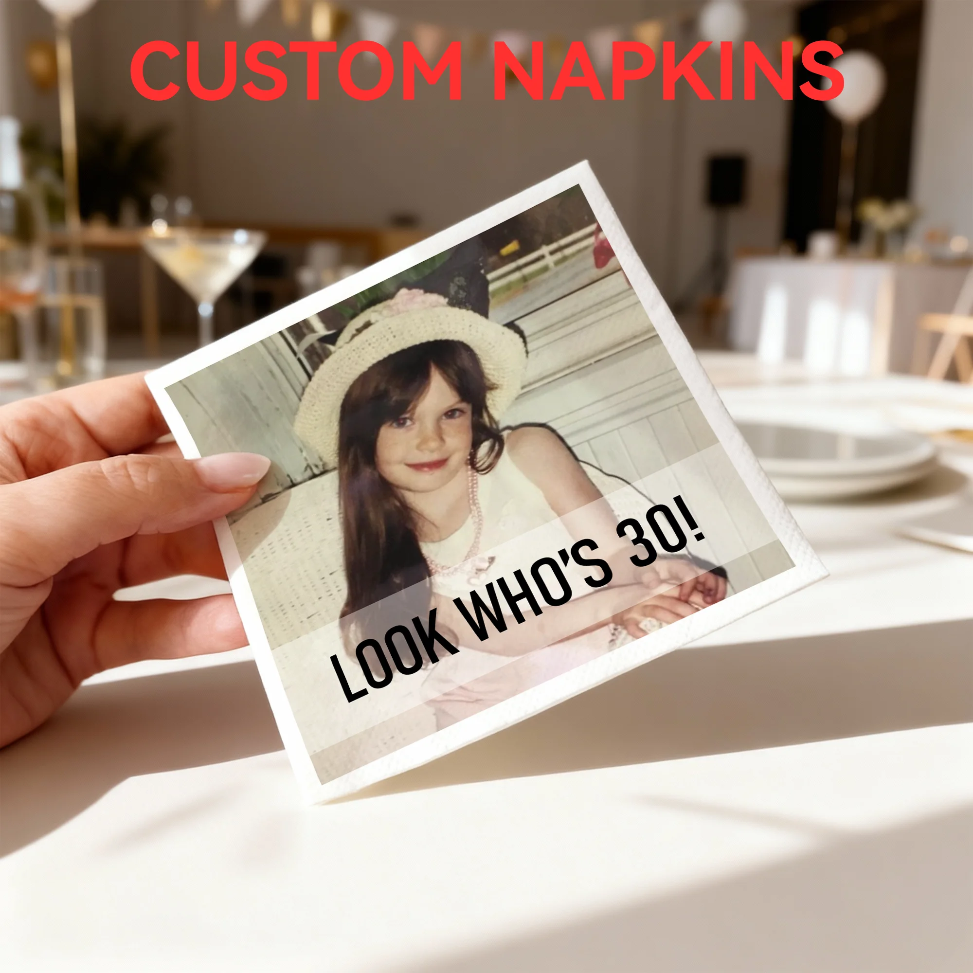 

Custom Paper Napkins for Birthday Custom Napkins of Cocktail Disposable Napkins, for Cocktail Party Baby Shower Wedding