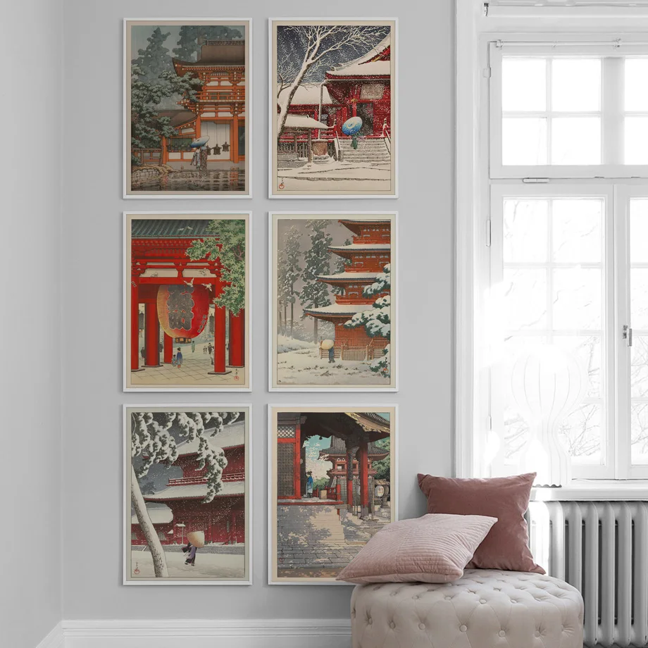 Japanese Hand Painted Landscape Wall Art Canvas Painting Nordic Prints And Print Modern Decoration Living Room Wall Art Pictures