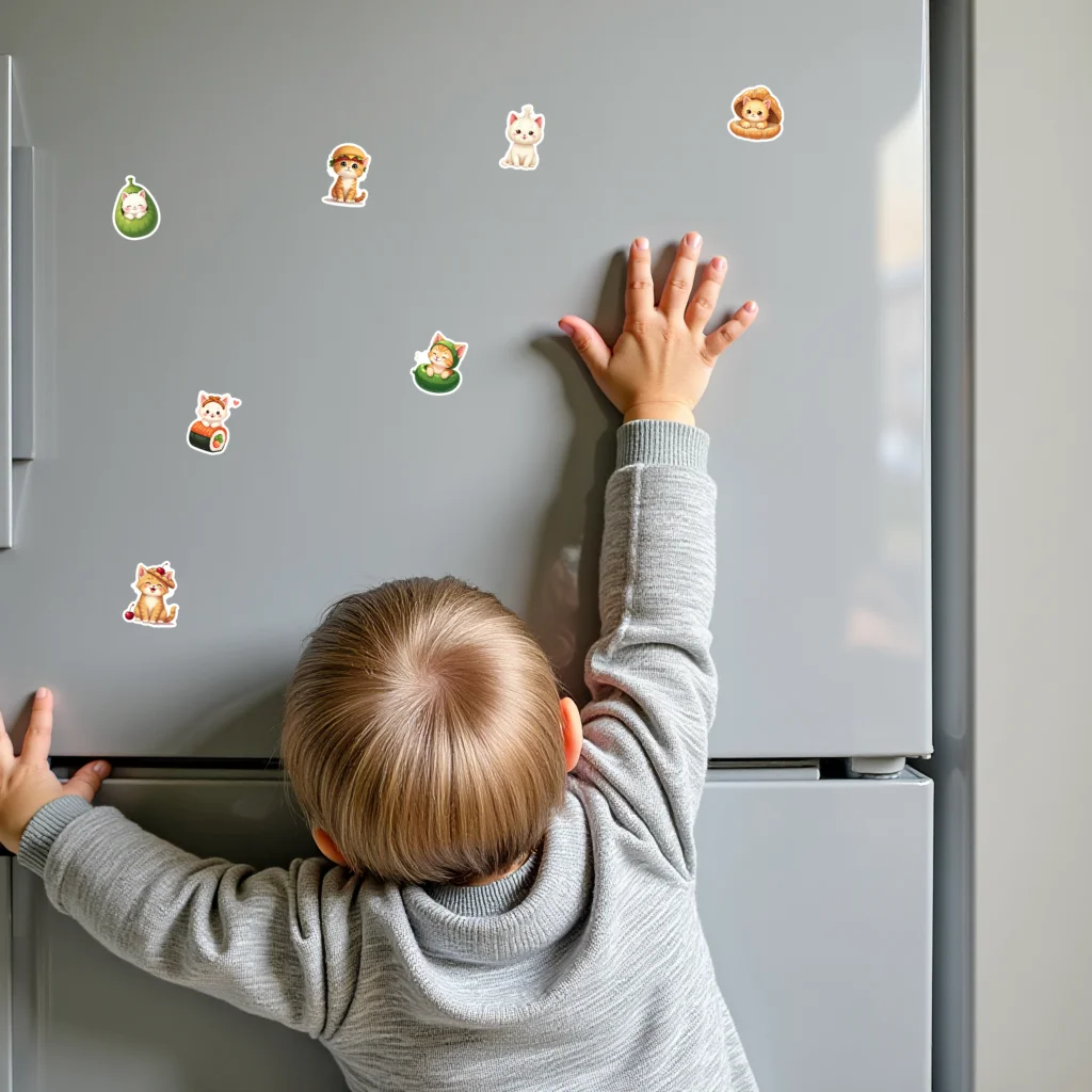 35pcs-100pcs Decals  Adorable Prints Adorable Kitten Stickers Fun Food Stickers Cartoon Cat Decals for Phone Customization