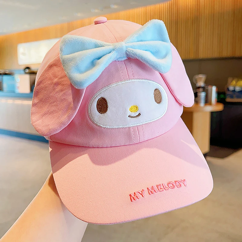 Gorra de béisbol Kawaii Kuromi Hello Kitty Cinnamoroll para niños, protector solar ajustable, sombrero para el sol para deportes al aire libre, regalos para niños