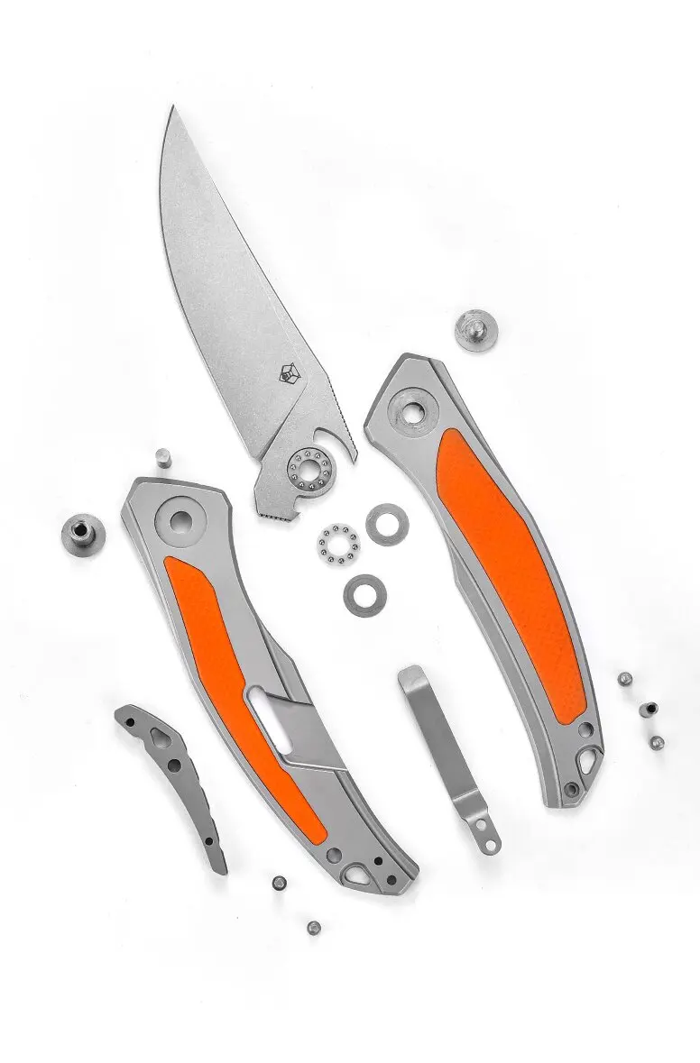 Quantum Bear folding knife, Cromax PM steel, handy pocket knife, diving cutter, emergency rescue tool, sharp fruit knife