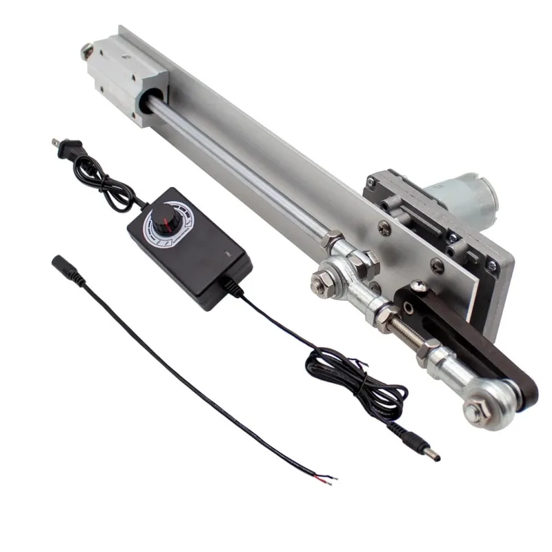 DC 24V Reciprocating Linear Actuator, Adjustable Stroke 3-15cm Telescopic Motor with Speed Controller for DIY
