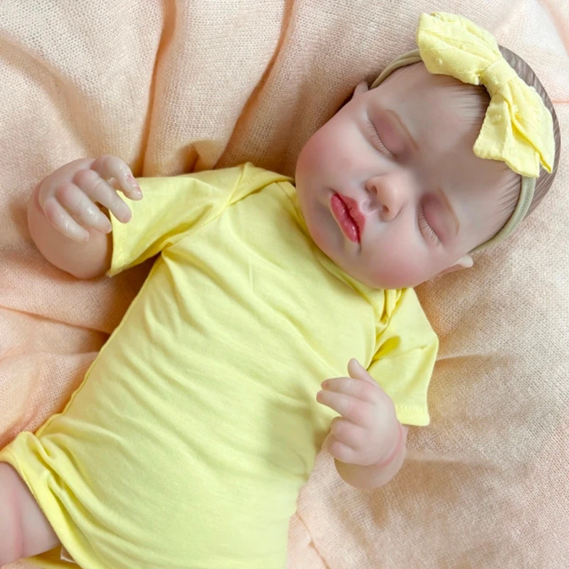 

Loulou 48 см новорожденные спящие куклы мягкое приятное тело реалистичная 3D кожа с видимыми венами высококачественная кукла ручной работы