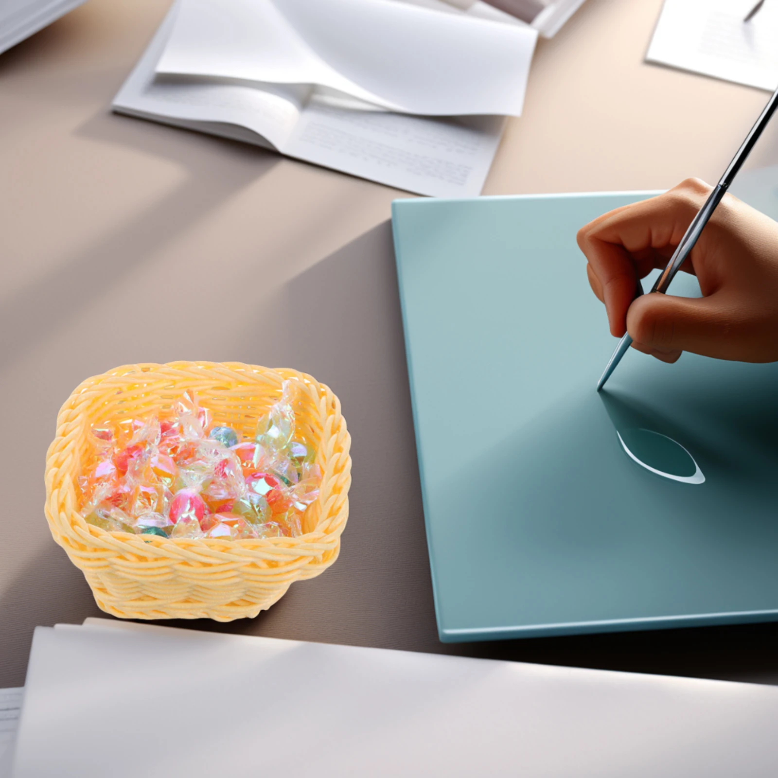 

Decorative Mini Woven Baskets Rustic Charm for Children's Snacks and Sundries Perfect for Preschool Classrooms and Home