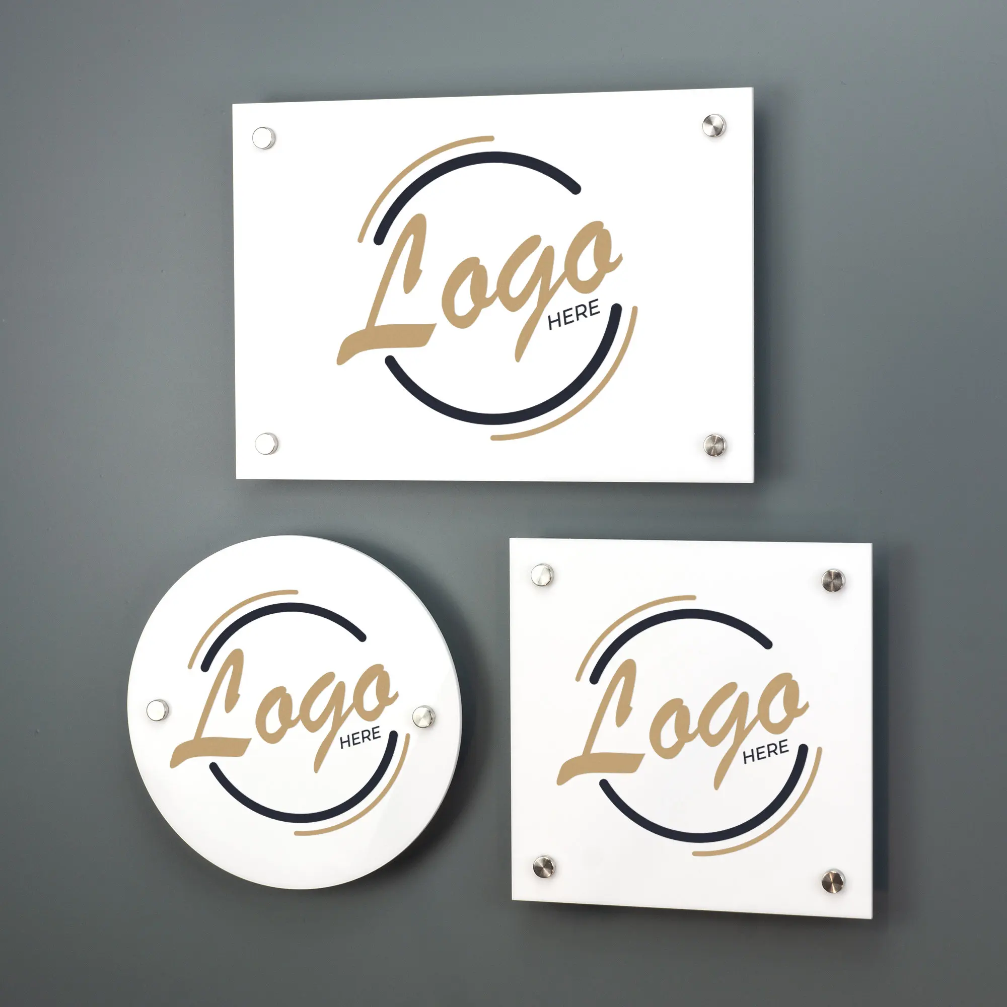 Plaque en acrylique personnalisable DIY, style moderne, pour logo d'entreprise, logo résidentiel, en