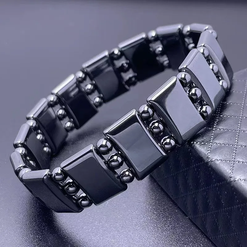 High content terahertz bracelet engraved polycrystalline silicon titanium Hertz shiny women bracelet  men bracelet