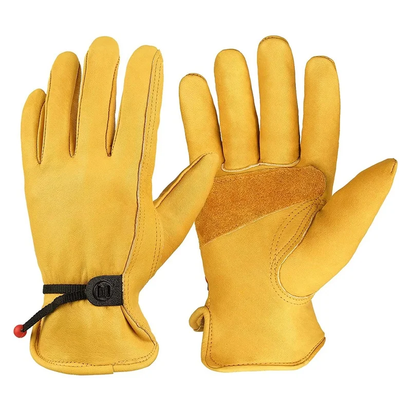 Guantes de cuero de vaca para motocicleta, guantes transpirables, guantes de carreras, protección para deportes al aire libre, caza, guantes de seguridad multiusos para trabajo