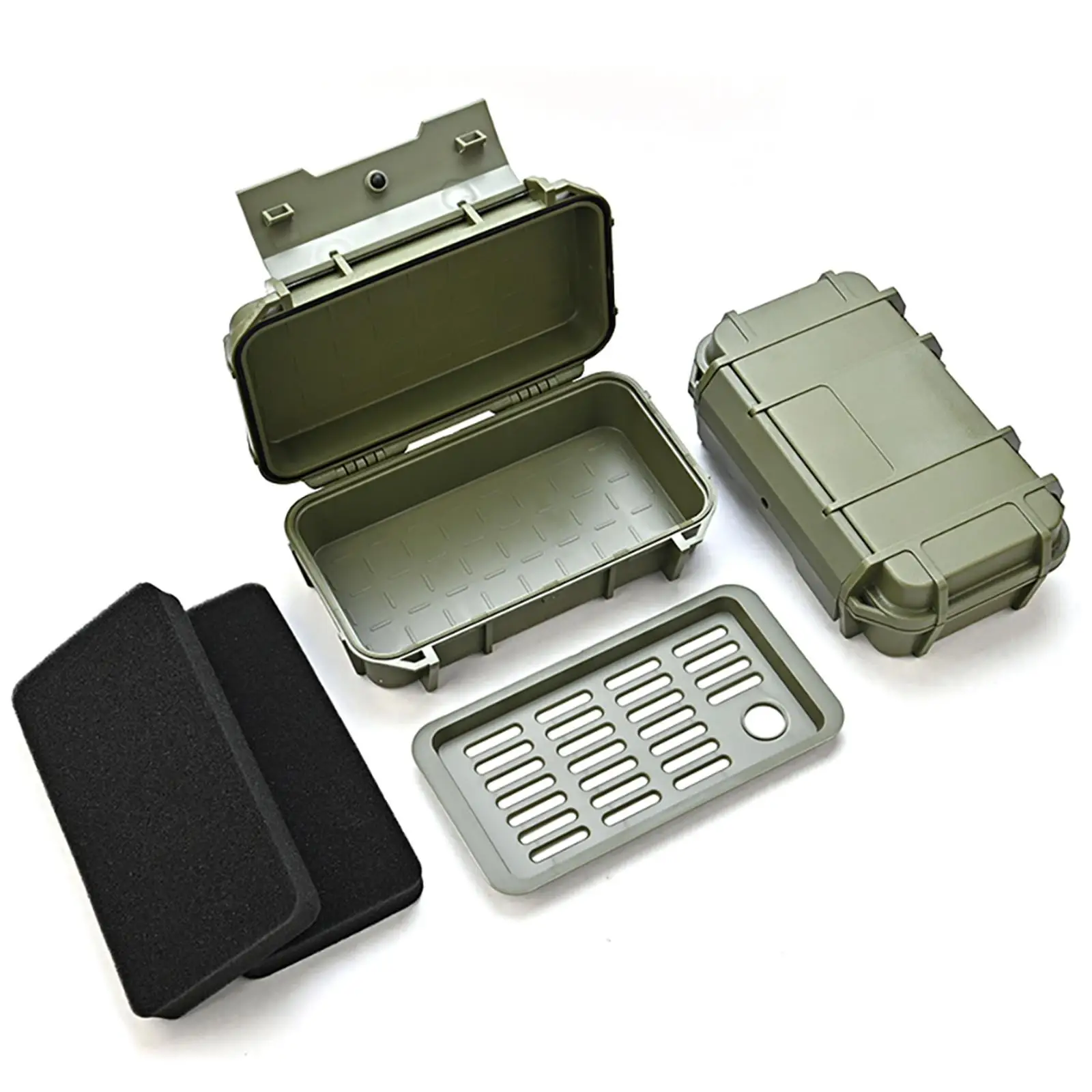 Waterproof Hard Tool Case Portable Airtight Multipurpose Organizer Double Layer for Hiking Camping Expeditions Fishing Equipment