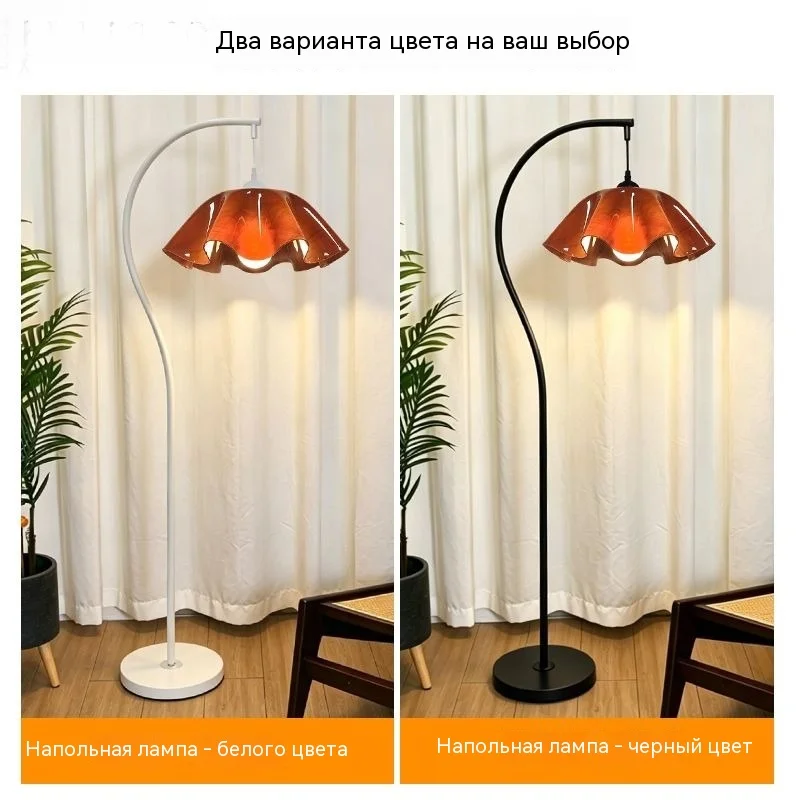 Mid Century Luxury Metal Floor Lamp Side Table Ambient LED Light Living Room Bedroom Study Bedside Home Decor Novelty New Energy view 2