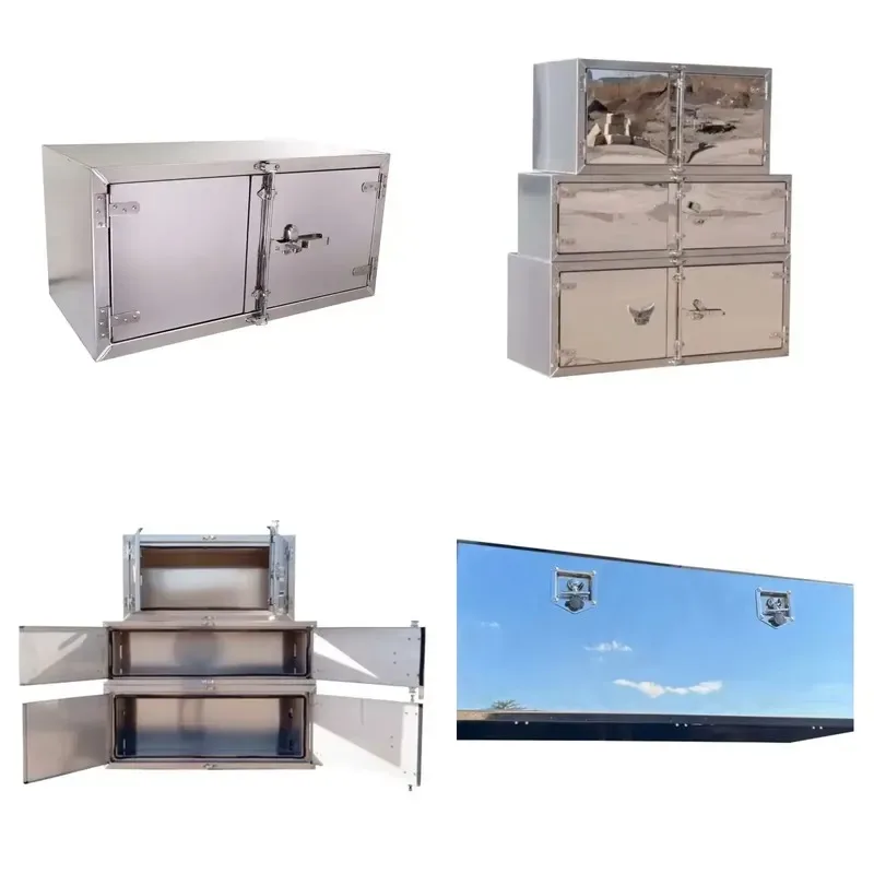 Aluminum Truck Toolbox Headache Rack Storage Box Durable Cargo Organizer for Pickup Vehicles Heavy Duty Tool Chest