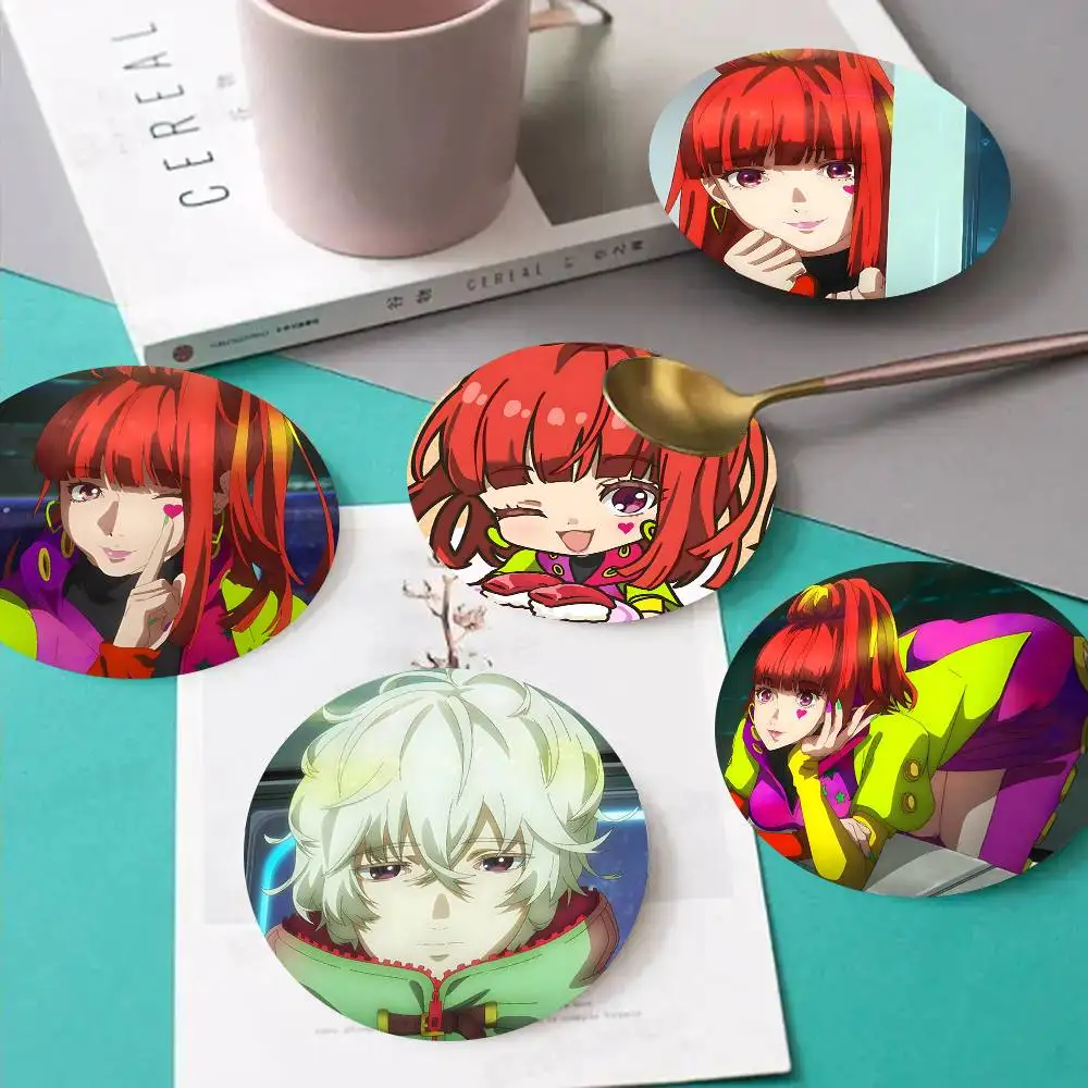 1pc G-N-OSIA Wooden Coaster Colour Printing Cup Mat Home Desk Decoration Gifts