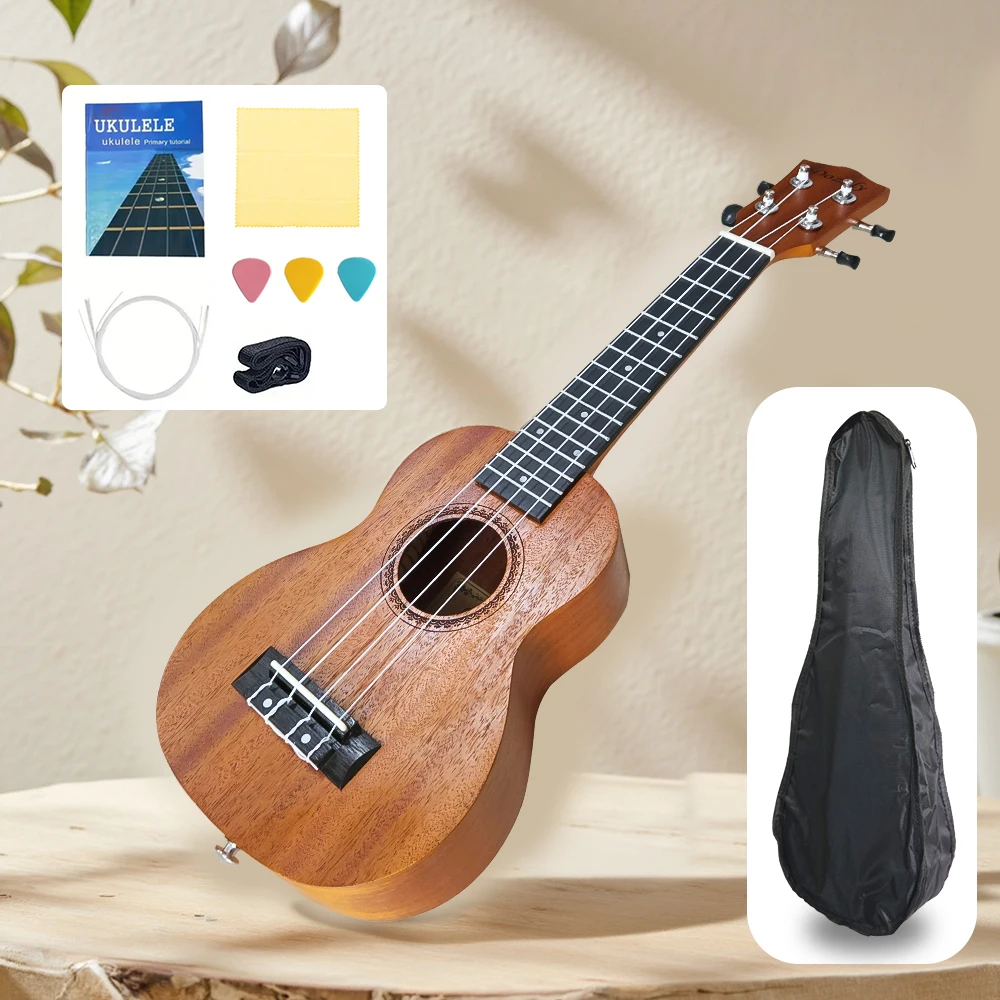 21 inch Professional Soprano Ukulele Sapele Wood Hawaiian 4 Strings Guitar for Children Students Beginners