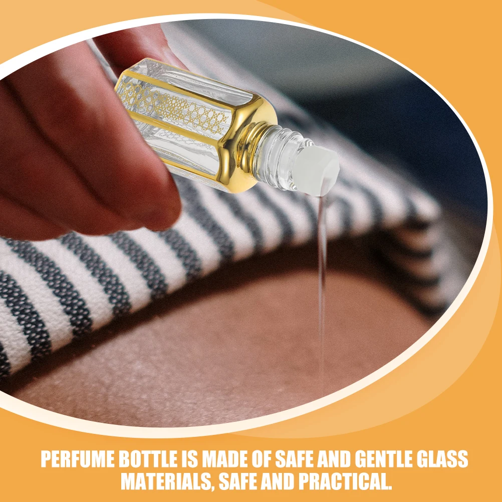 زجاجات الزيوت العطرية القابلة لإعادة الملء سعة 5 مل لفة زجاجية على حاوية عطر زجاجة زيت محمولة مانعة للتسرب للاستخدام اليومي أثناء السفر