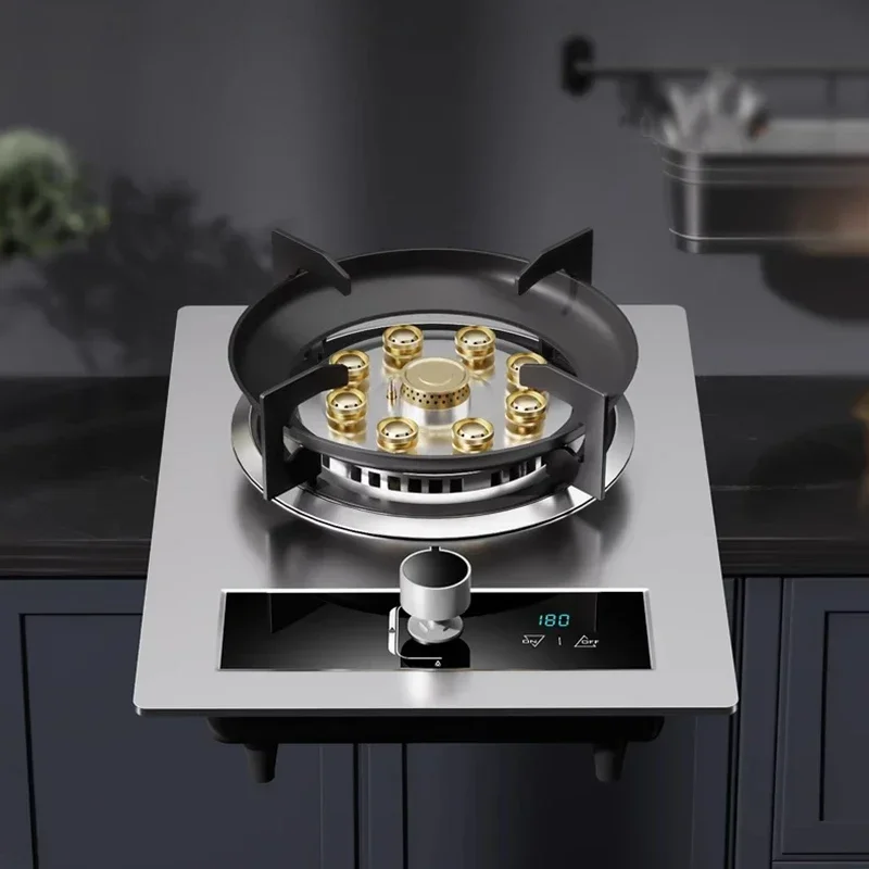 Cocina de gas portátil inteligente LPG, cocinas de gas portátiles, temporizador superior de acero inoxidable, estufa de gas de un solo quemador para Cocina, superventas