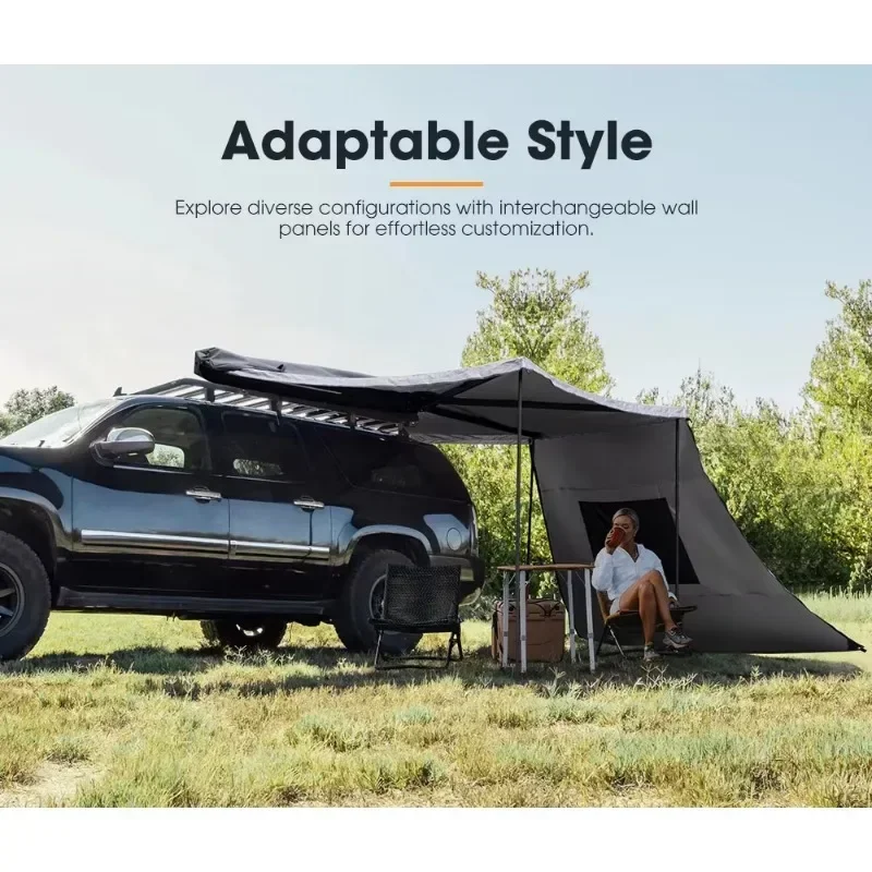270 Degree Car Side Awning With Side Wall 4wd Outdoor Camping Free Standing 4x4 Awning Tent