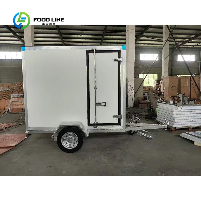 Customized Custom Mini Movable Cold Room with DC Refrigeration Unit Cooler Cargo Freezer Refrigerated Box with Trailer for Car