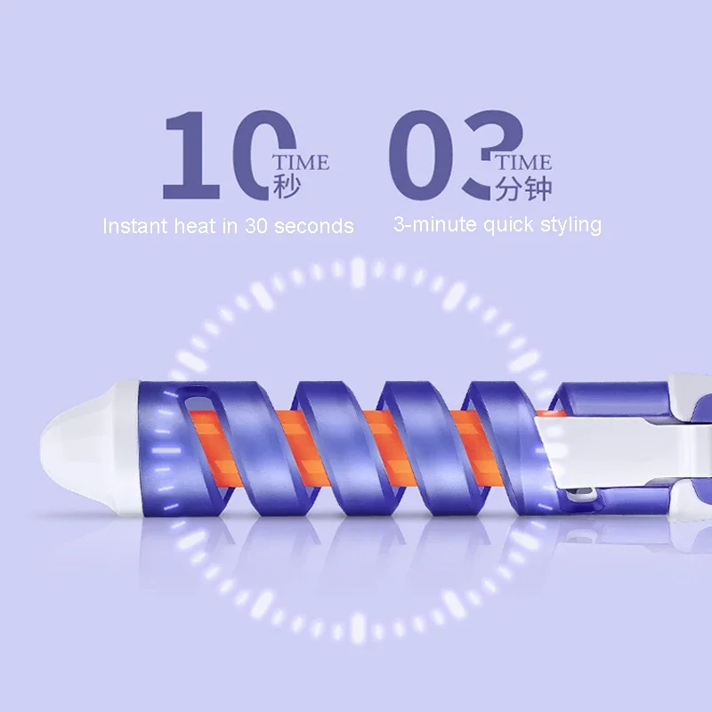 مكواة تجعيد حلزونية سحرية، أداة تجعيد الشعر الكهربائية المنزلية، تسخين سريع، أداة تجعيد السيراميك، تصفيف الشعر، محمولة، دوارة تلقائية #4